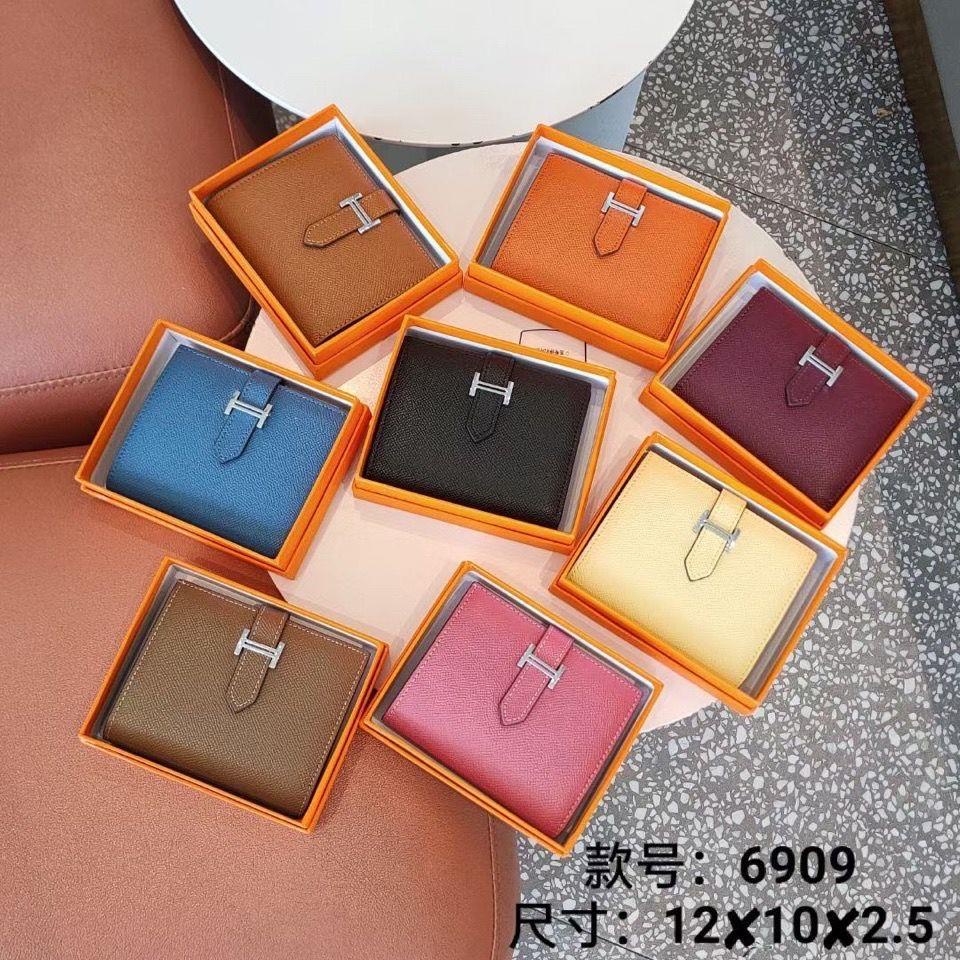 Hermes Ví Da Bò Cao Cấp Dáng Ngắn In Hình Bàn Tay Đơn Giản Thời Trang 2022 Cho Nữ
