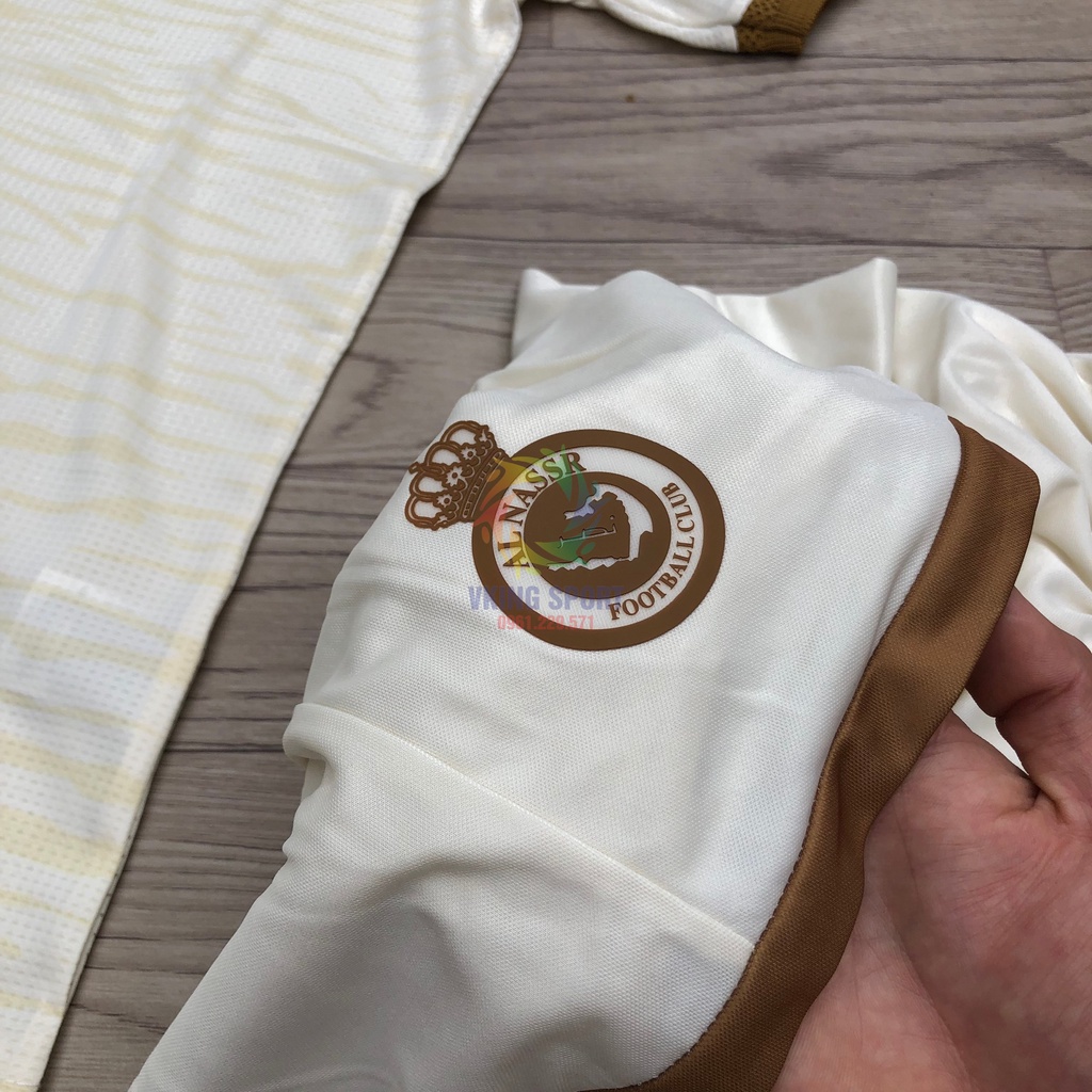 Bộ Quần Áo Bóng Đá AL Nassr 2023 Sân Khách Màu Kem Vải Thái Có In Tên Số Theo Yêu Cầu