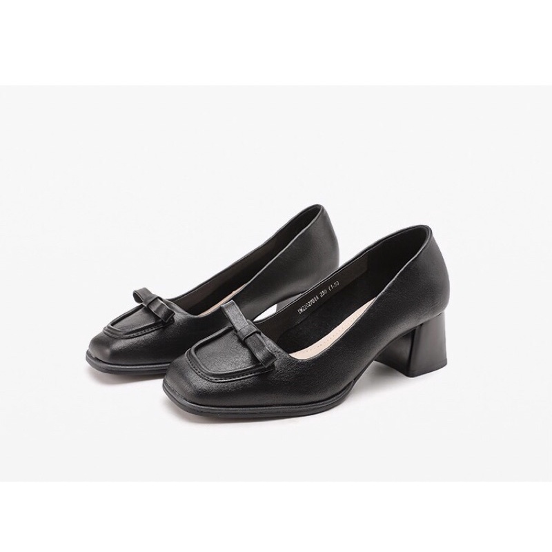 Giày cao gót Dusto gót vuông đính nơ