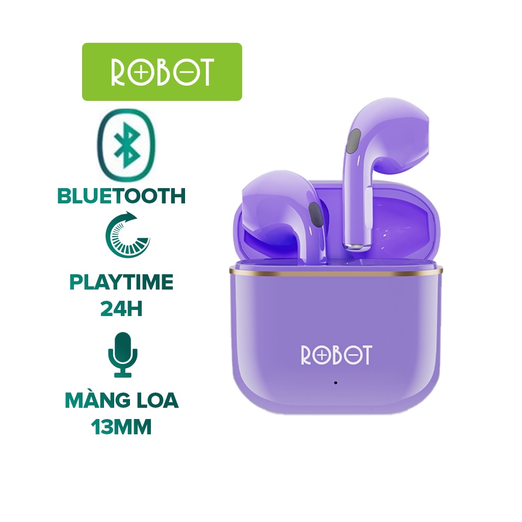 Tai Nghe Bluetooth 5.3 ROBOT Airbuds T50S Semi InEar Kháng Nước IPX4 Âm Thanh Rõ Nét