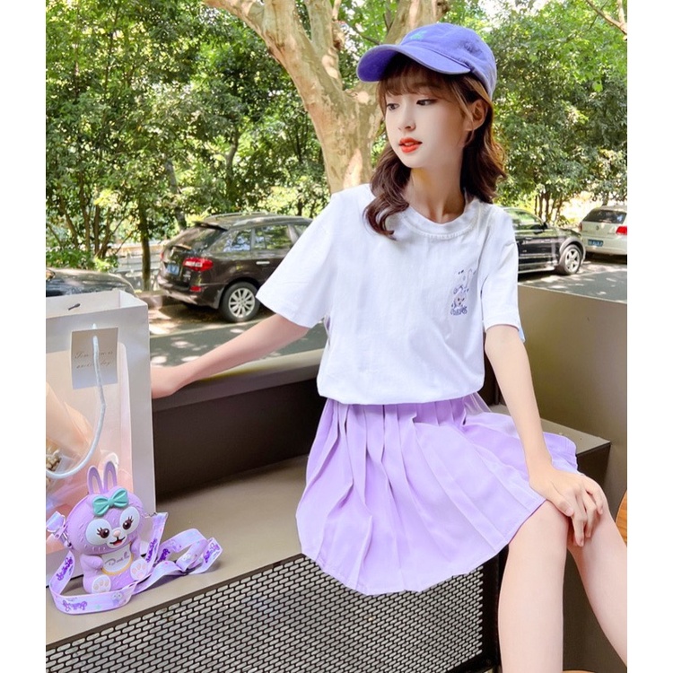 Set váy áo "TENNS" 18-48kg cho bé gái 4-14 tuổi. Áo cotton tàu, phối chân váy xếp li xinh xắn. Có lót trong. STG64