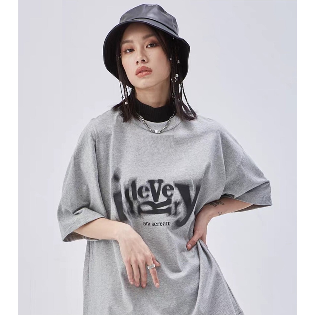 Áo thun, phông nam hàn quốc cao cấp dáng rộng tay lỡ t-shirt delivery màu xám