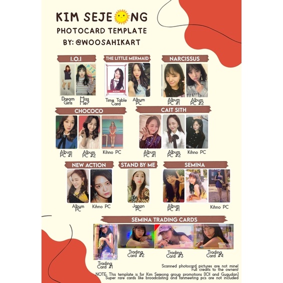 Ảnh Thẻ Photocard Bo Góc Official Kim Sejeong