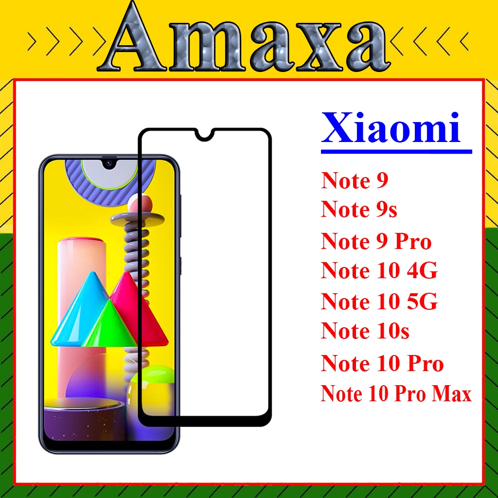 (2 Kính) Cường Lực Xiaomi Redmi Note 9/Note 9 Pro/Note 9s/Note 10/Note 10S/Note 10 Pro/Note 10 Pro Max 9D Full màn Hình
