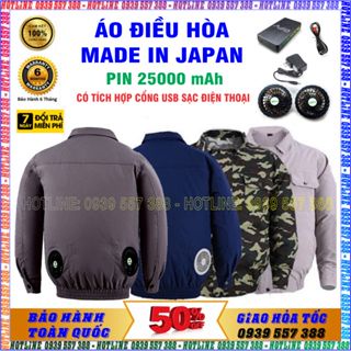 ÁO ĐIỀU HÒA SIÊU RẺ, TIỆN LỢI,CHÍNH HÃNG NHẬT BẢN PIN 25000mAh - 7.4V, ÁO QUẠT LÀM MÁT CHỐNG NẮNG NÓNG BẢO HỘ LAO ĐỘNG