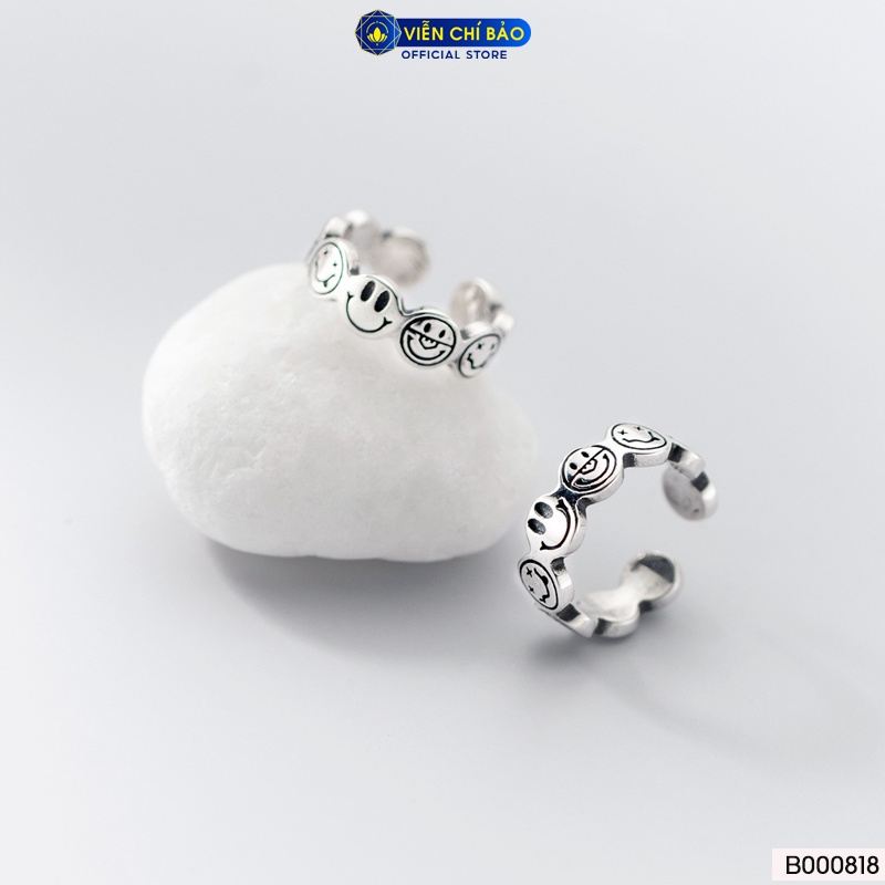 Bông tai bạc nữ mặt cười kẹp vành (chiếc) chất liệu bạc Thái 925 thời trang phụ kiện trang sức Viễn Chí Bảo B000818