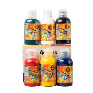 Hộp màu vẽ acrylic 6 chai 120ml - colormate