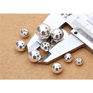 [10 VIÊN] Bi bạc tròn 2-4mm bạc 925