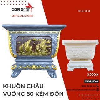 Khuôn đúc chậu abs vuông 60 kèm chân đôn kỷ vuông
