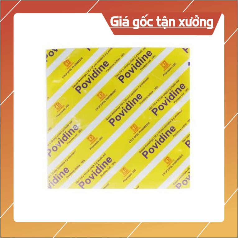 Gạc Povidine 10x10 Hộp 10 Miếng