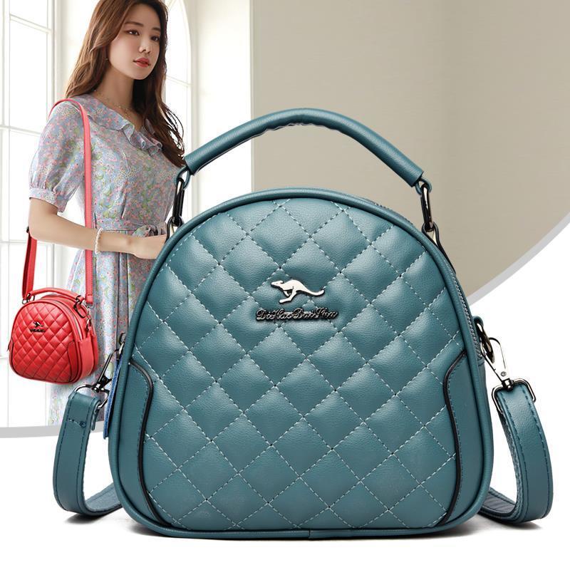 Túi xách da kangaroo, Túi Xách Da Bò Thật Ba Lớp Đính Đá Phong Cách Hàn Quốc Cho Nữ 9912 TL