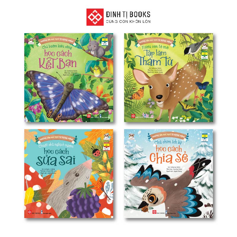 Sách - Những bài học nhỏ từ rừng xanh - Combo 4 tập - Truyện tranh giáo dục trẻ 3 - 9 tuổi - Đinh Tị Books