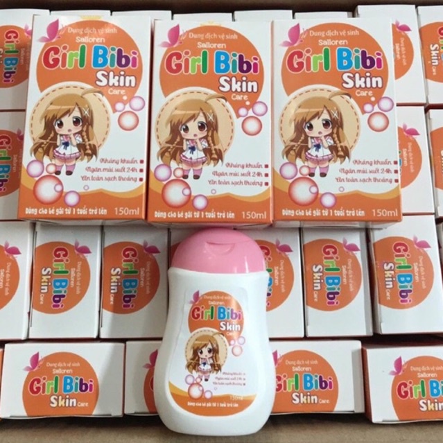 DUNG DỊCH VỆ SINH BÉ GÁI SALLOREN GIRL BIBI SKIN CARE 150ML DÀNH CHO BÉ TỪ 1 TUỔI TRỞ LÊN