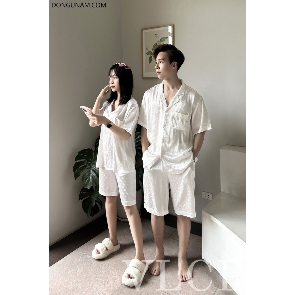 Đồ đôi nam nữ pijama đôi nam nữ Bigsize ngắn tay lụa gấm cao cấp mùa hè mát mẻ hoạ tiết sang chảnh LV05 - VLCP | BigBuy360 - bigbuy360.vn