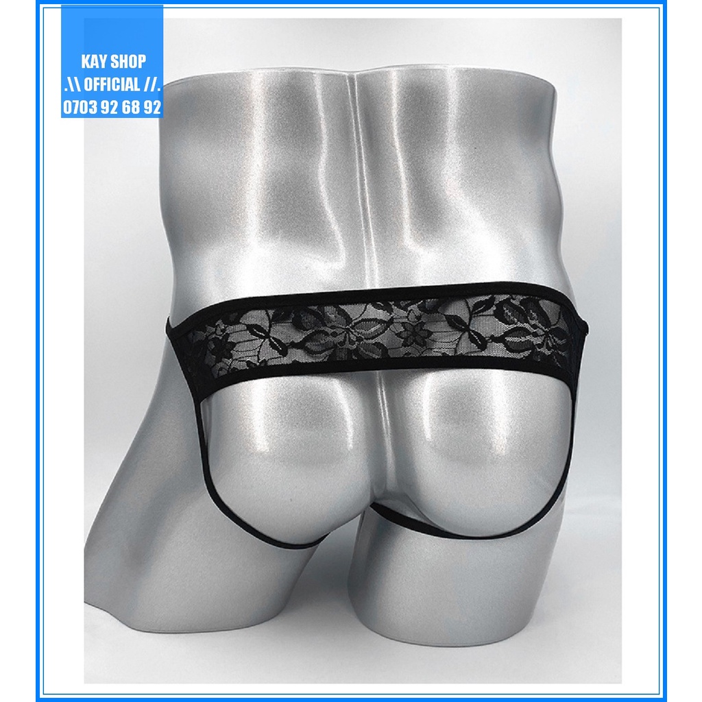 Quần lót lưới xuyên thấu dây sexy ren sau mông - Quần sịp nam gợi cảm cho nam khoe mông quyến rũ