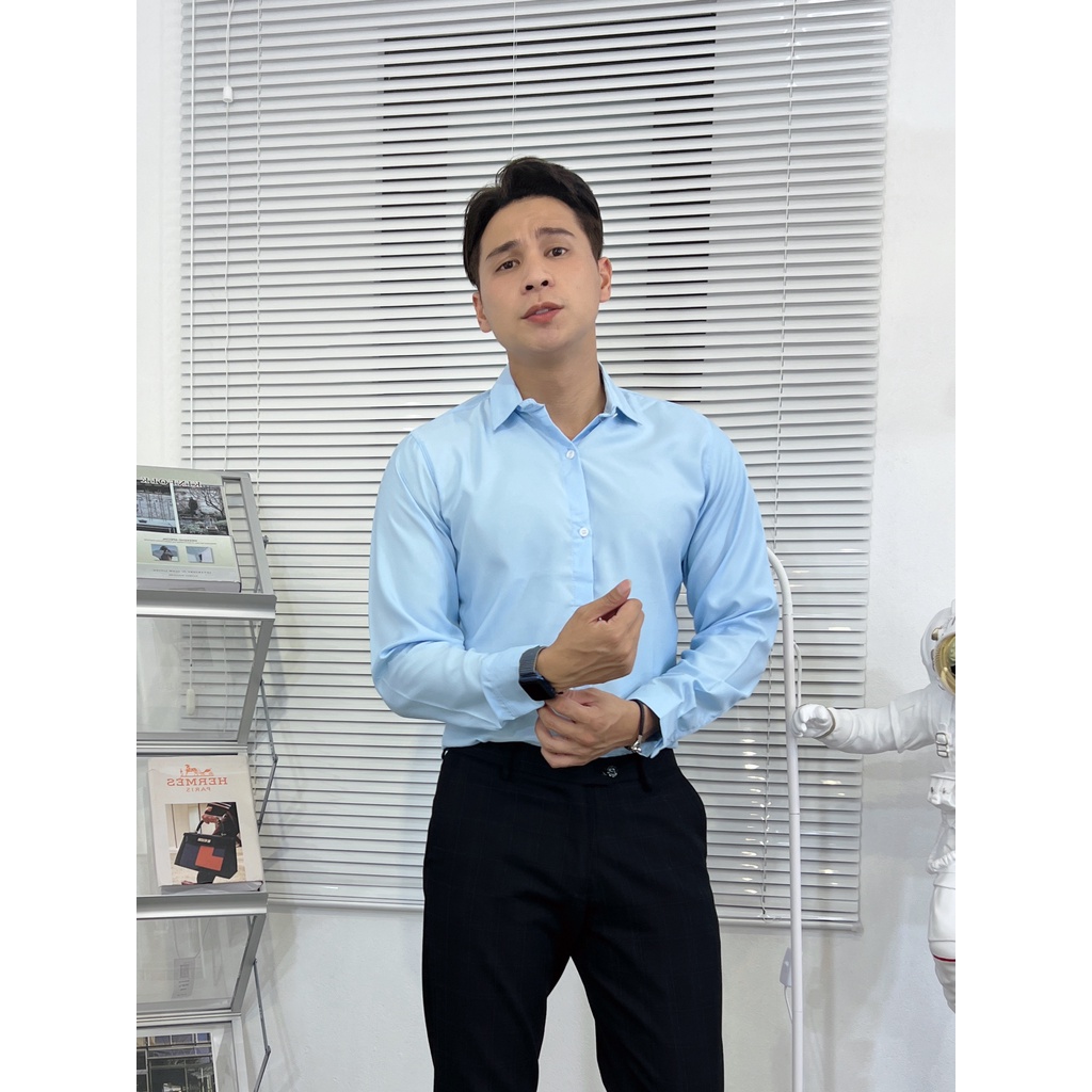 Áo Sơ Mi Trơn Màu Đen Xanh Dương, Đỏ, Xám, Dành Cho Nữ Và Nam Siêu Sale Hot Nhất Minh.Tri.Fashion Mới Ra Trong Năm Nay