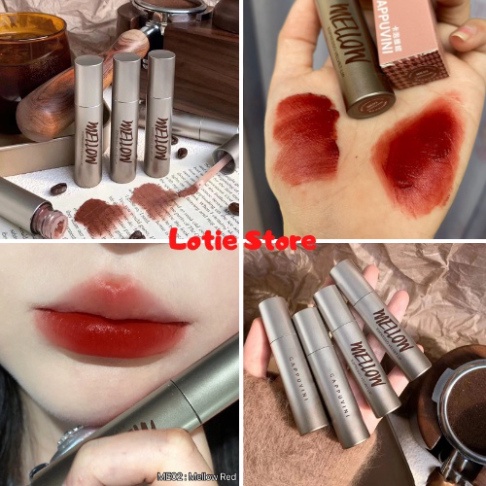 Son kem Cafe CAPPUVINI mềm mịn căng mọng môi Mellow Espresso Velvet Lip Tint Coffee Cao Cấp
