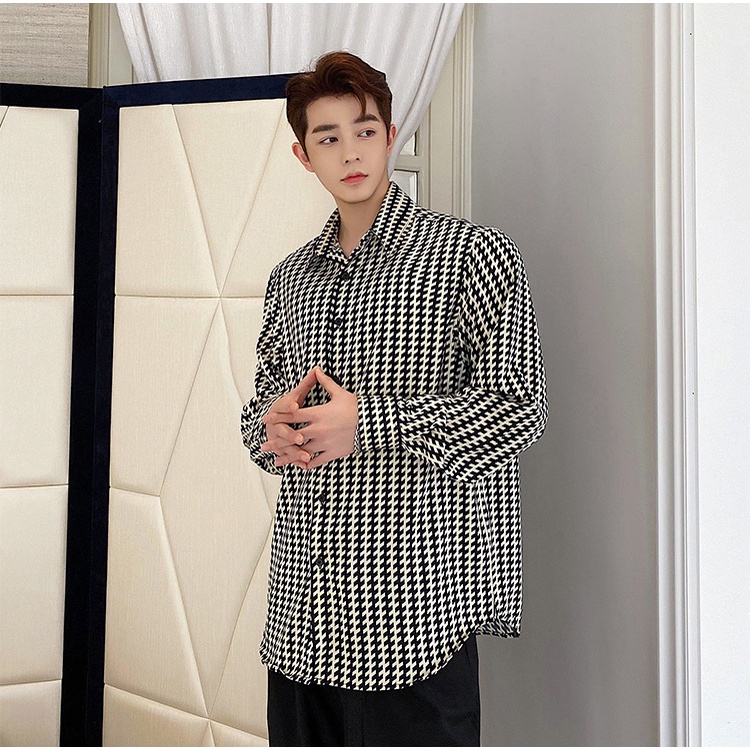 Sơ Mi Dài Tay Chất Liệu Lụa Hàn Dành Cho Nam, Phong Cách Trẻ Trung Năng Động