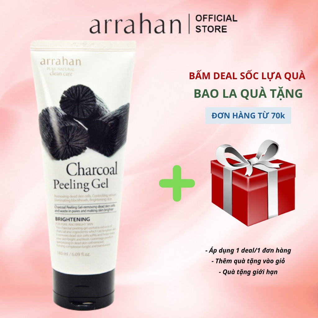 Tẩy Da Chết Arrahan Charcoal Peeling Gel 180ml Hàn Quốc