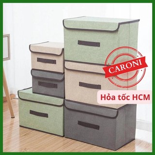 Hộp vải đựng đồ đa năng, thùng vải đựng quần áo, hộp đựng đồ lót có nắp xếp gọn – Caroni
