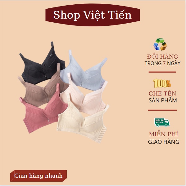 Áo lót nữ su đúc quả chéo không gọng đệm dày phối voan siêu nâng ngực chống chảy sệ Việt Tiến ACC77