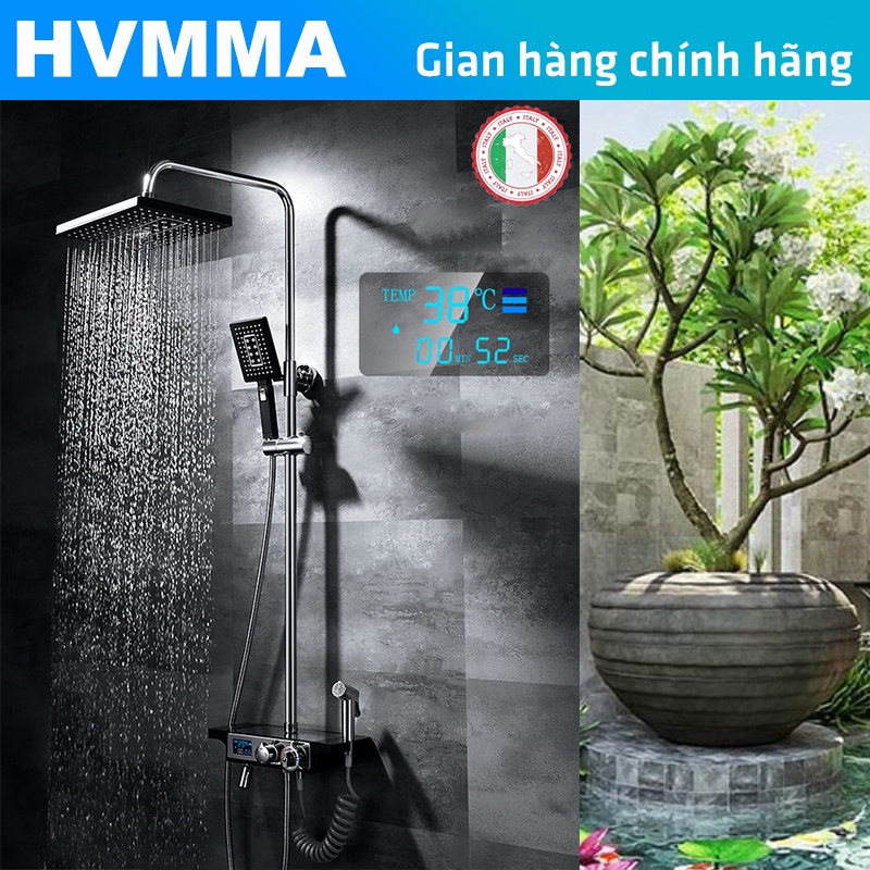Cây Siêu sen tắm Nhiệt độ kiêm xịt - Có Nút chỉnh nhiệt và LED nhiệt độ - Hàng siêu cấp HVMMA