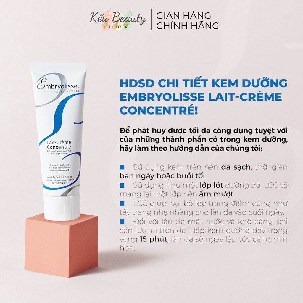 Kem Dưỡng Ẩm Phục Hồi Da Embryolisse Lait Creme Concentre 2ml và 5ml