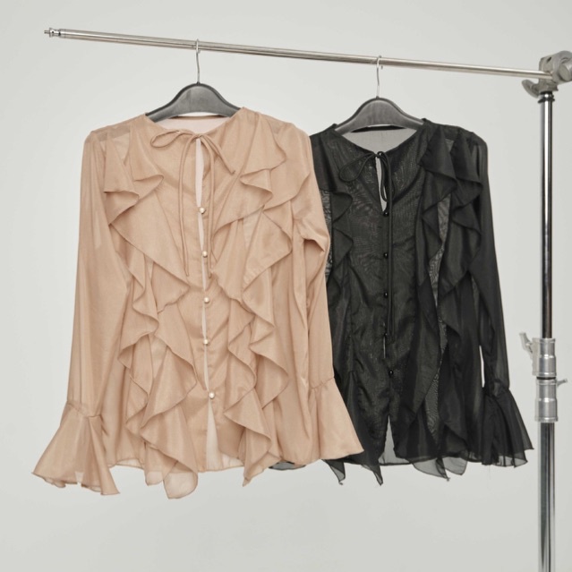 WHITELAZZ │Áo sơ mi voan bèo nhún - Levoan Ruffled Sleeve Shirt