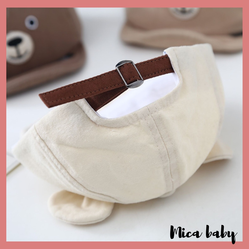 Mũ lưỡi trai trẻ em hình mặt cún chất kaki có nấc điều chỉnh đáng yêu cho bé MH230 Mica baby