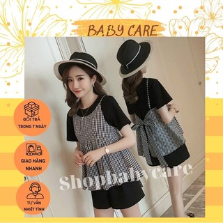 Bộ bầu giả yếm mùa hè chất mát-áo bầu công sở đẹp