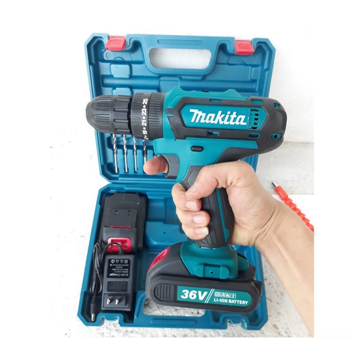 MÁY Khoan Pin MAKITA 36V 3 chức năng (khoan, bắt vít, khoan Bêtông) - máy khoan mini 2 PIN 5 CELL