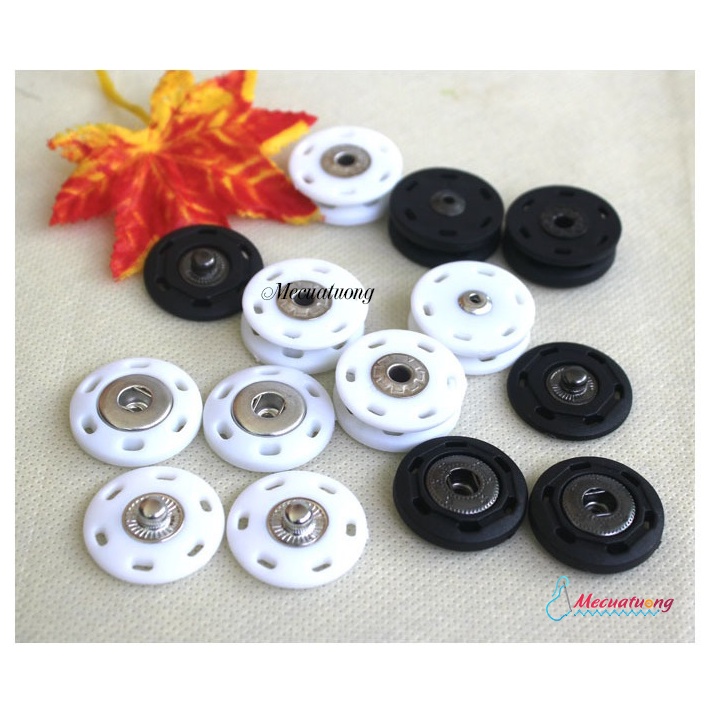 Sét 5 bộ khuy nút cúc chụp ẩn phía trong tròn dùng cho áo khoác áo gió áo len áo sơ mi váy đầm các loại