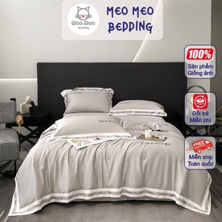 Bộ Chăn Ga Gối Phi Lụa Chăn Hè Trần Bông CHANITEL Cotton Linen Dream City - Sét 4 Món