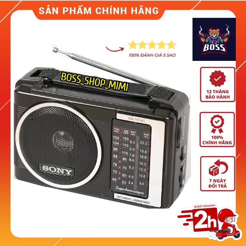 Đài Radio SONY SW-701 Cao Cấp. Nghe Đài FM, Kết Nối Mọi Tần Số, Độ Bền Cao, Dễ Dàng Sử Dụng. Bảo Hành 12 Tháng