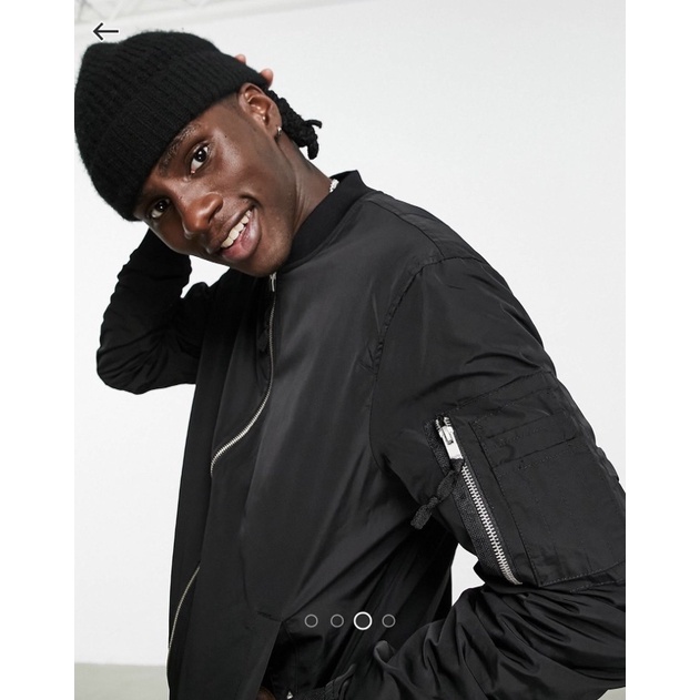 Áo khoác bomber nam cơ bản, may đai ống tay