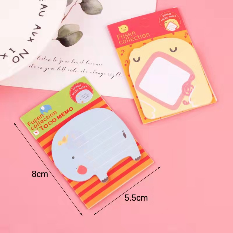 Giấy note cute ghi chú nhiều màu đánh dấu trang 20 tờ hình động vật dễ thương cưng xỉu