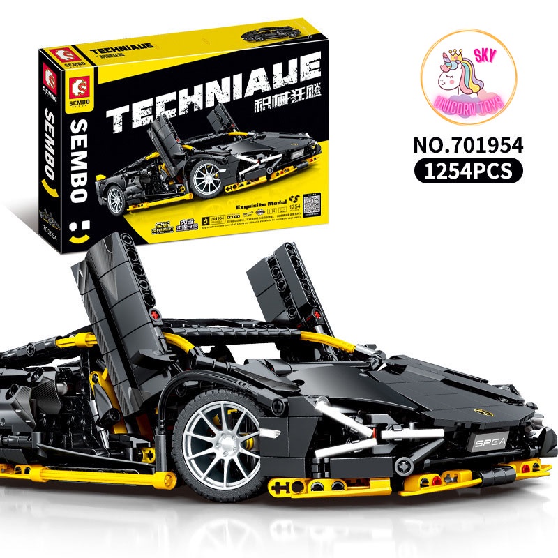 Đồ Chơi Lắp Ráp Kiểu LEGO Mô Hình Siêu Xe Lamborghini Sian Black Gold - Bản Đen Vàng Điều Khiển Từ Xa RC Technic S701954