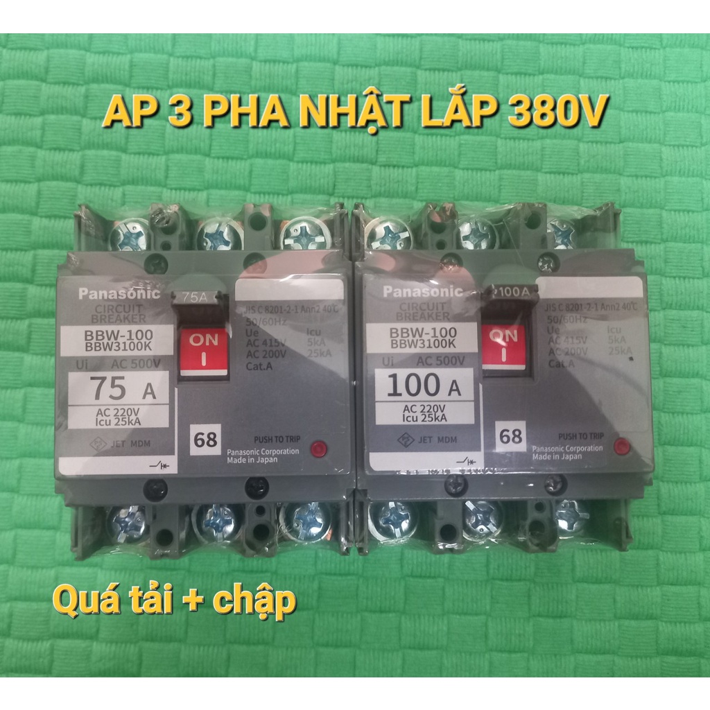 APTOMAT 3 PHA NHẬT BẢN 75A 100A