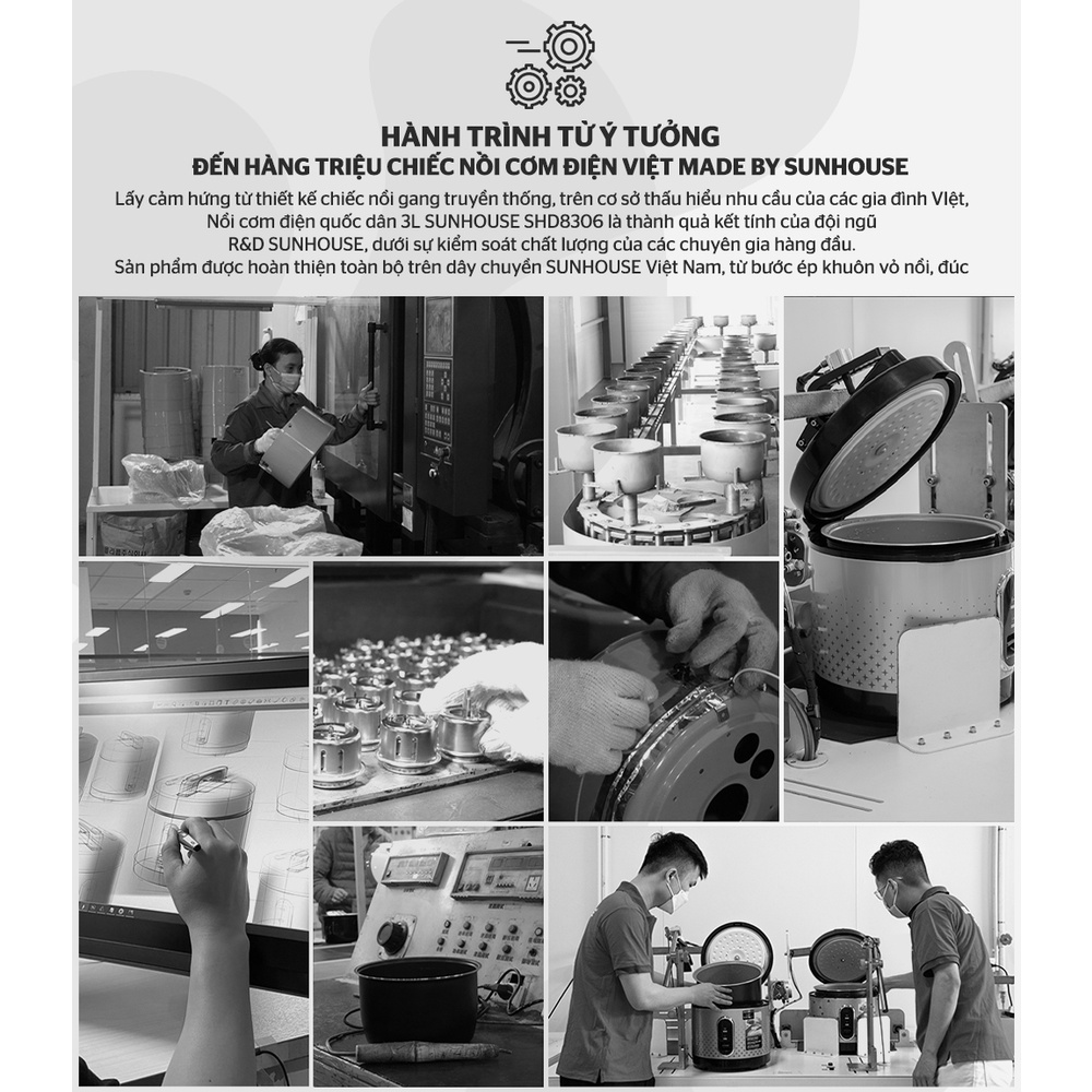 Nồi cơm điện 3l Sunhouse SHD8306