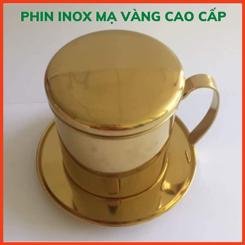 Phin pha cà phê,phin cà phê inox mạ vàng,phin cafe khắc logo theo yêu cầu