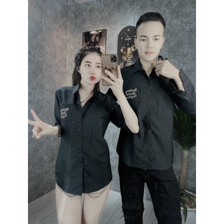 ÁO SƠMI LỤA NAM NỮ MÀU ĐEN CG
