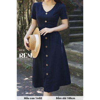 Đầm công sở paris xanh đen_REAL