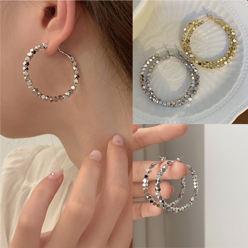 Bông tai khoen vuông