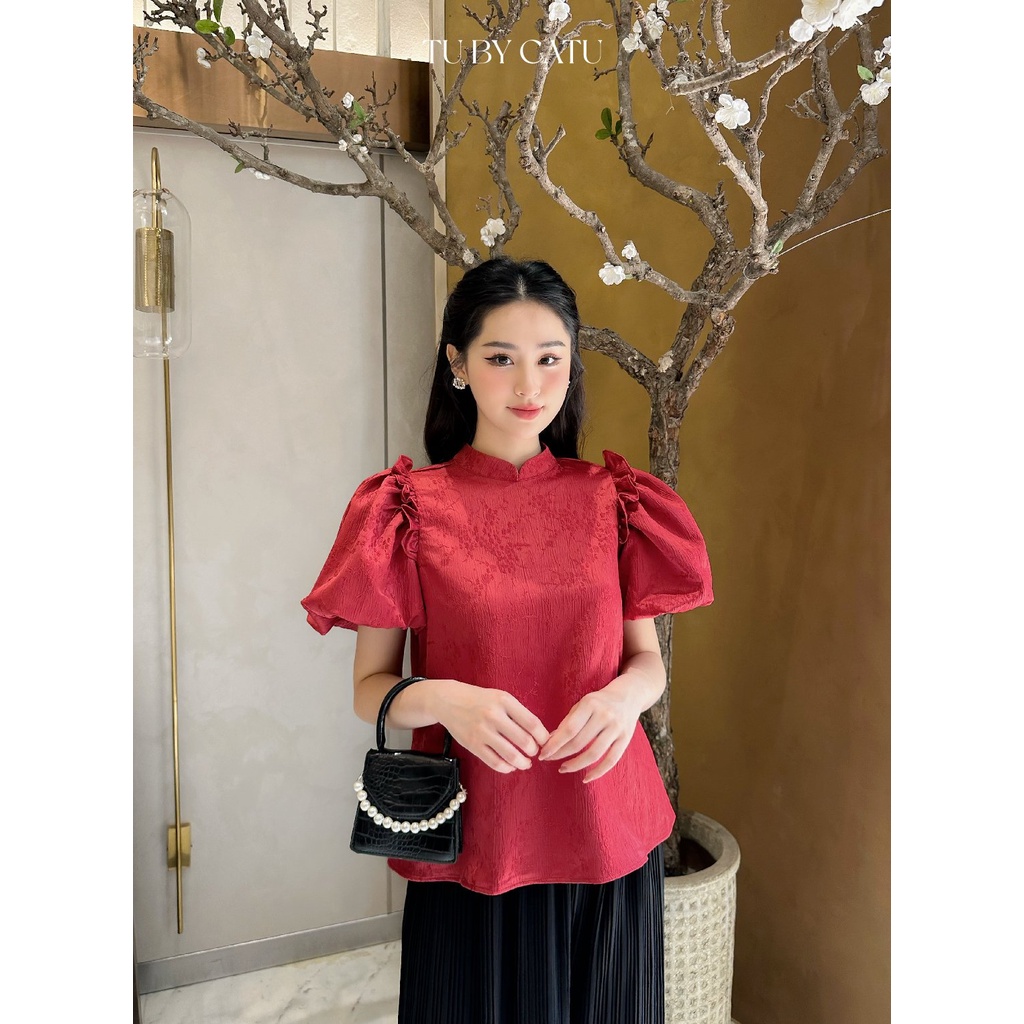 TUBYCATU | Áo kiểu floral carli red/ pink top