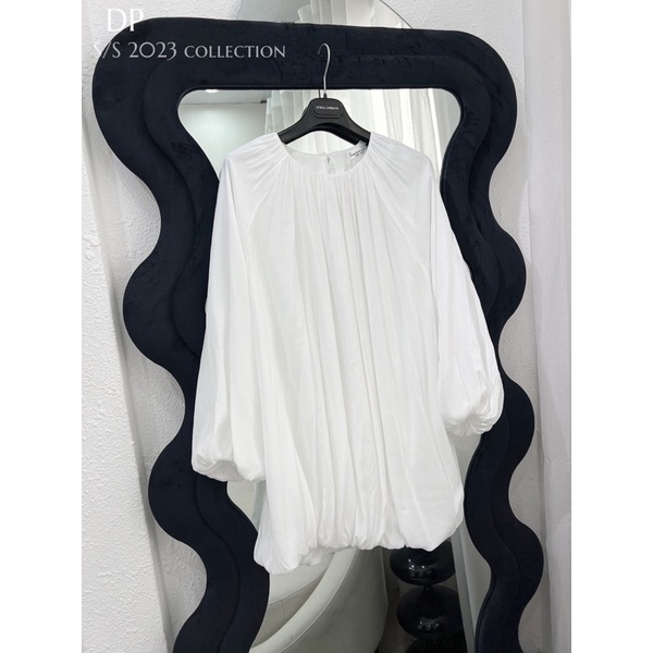 Váy tơ bồng đũi buộc eo không nhăn