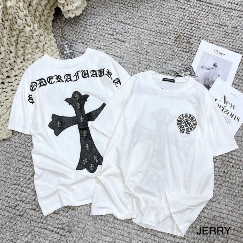 Áo Phông Nam Nữ Premium Cotton in Chữ Chrome Hearts Chữ Thập Nam Nữ. Áo Phông Chữ Thập Nam Nữ Hotrend 2023