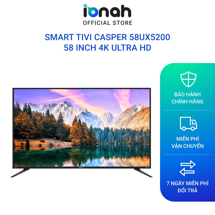 Smart Tivi Casper 58 inch 58UX5200 - Chính hãng, bảo hành 24 tháng | BigBuy360 - bigbuy360.vn