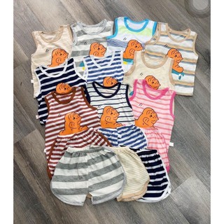 Set 5 bộ ba lỗ kẻ sọc cho bé 6 - 20kg