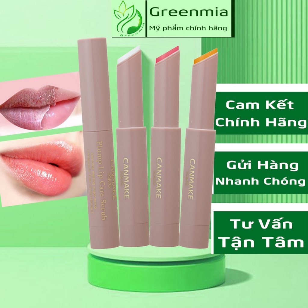 Son Tẩy Tế Bào Da Chết Môi Canmake Tokyo Plum Lip Care Scrub 2g Đủ 3 Màu Clear Pink Mikan Yellow