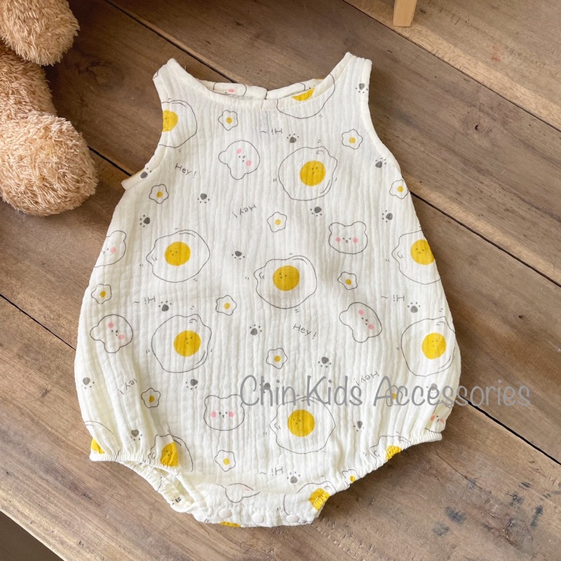 Body cộc xô muslin nhăn siêu mát